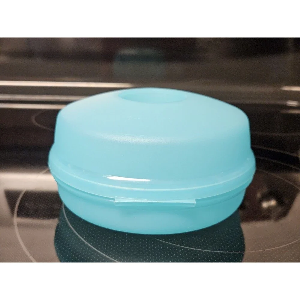 Tupperware Round Sandwich Bagel Keeper Teal No Insert 440A-1